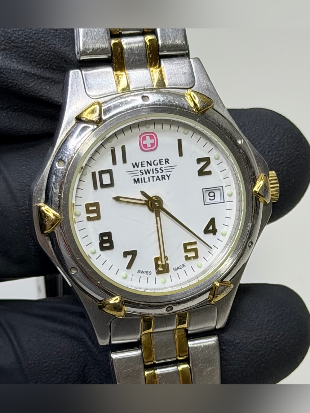 Wenger Swiss Military 70169 White Dial Date Two-Tone Ladies’ 31mm Watch